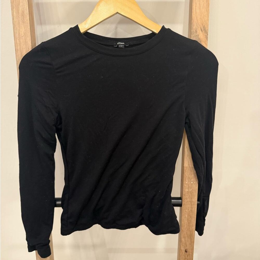 Express Elegant Black Long Sleeve Tee